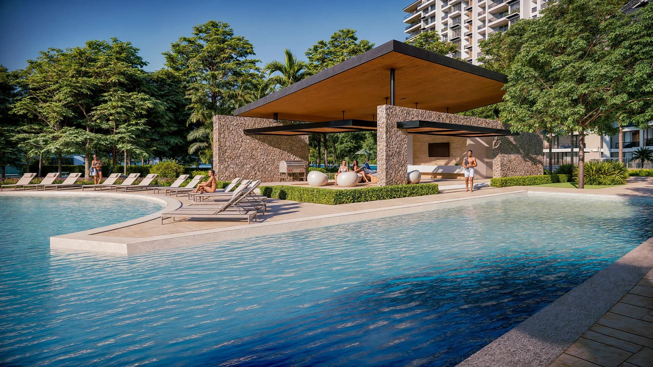 Resort-style pool at Arcadia Brasilito Beach