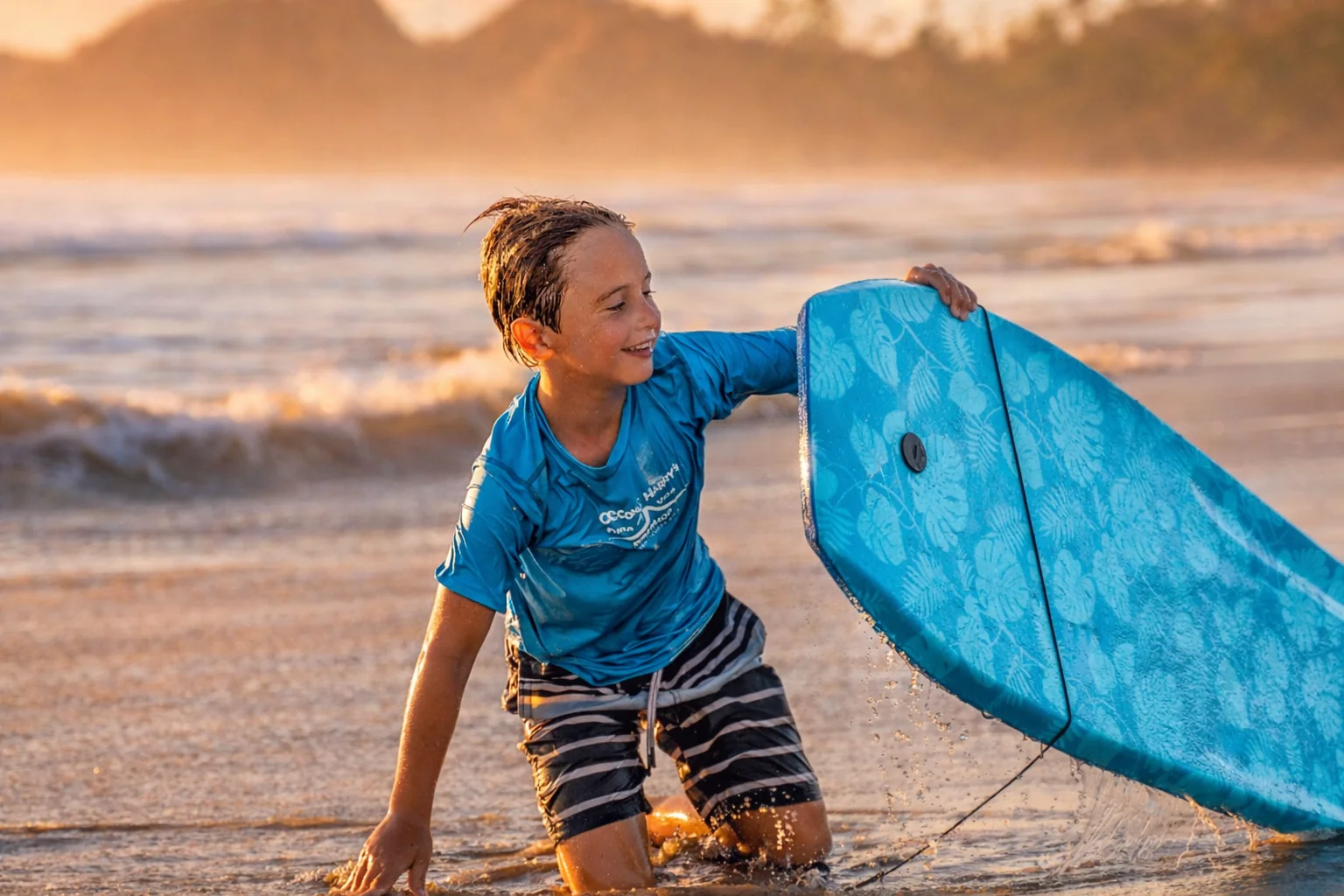 Family enjoying the waves at Playa Brasilito Guanacaste Costa Rica