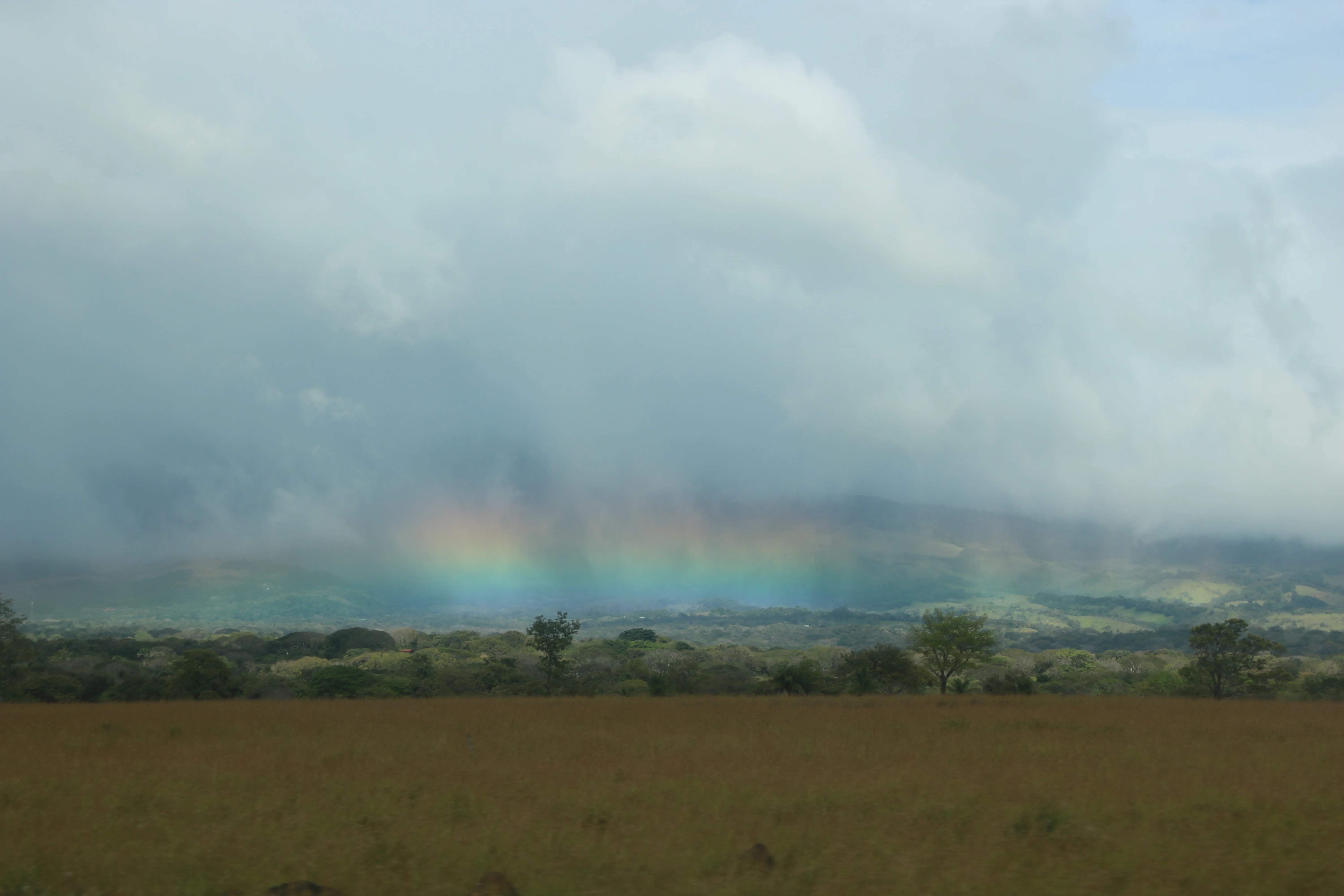 Guanacaste Costa Rica landscape with dramatic rainbow over the Gold Coast real estate region